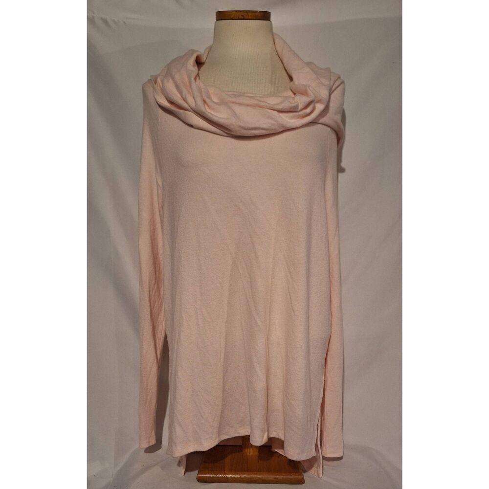 Gibsonlook Womens Convertible Neckline Cozy Fleece Tunic Lotus Pink Size M NWOT